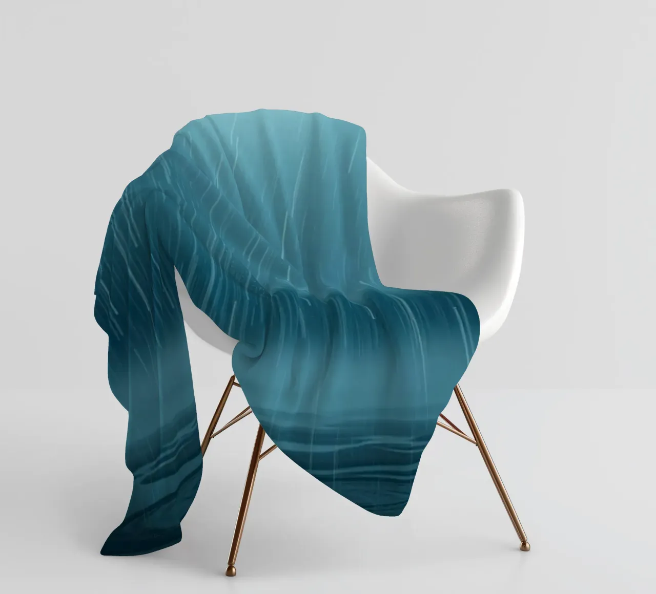 The Unveiling Cascade: A Luminous Downpour of Azure Serenity fleece blanket by Artistic-shop