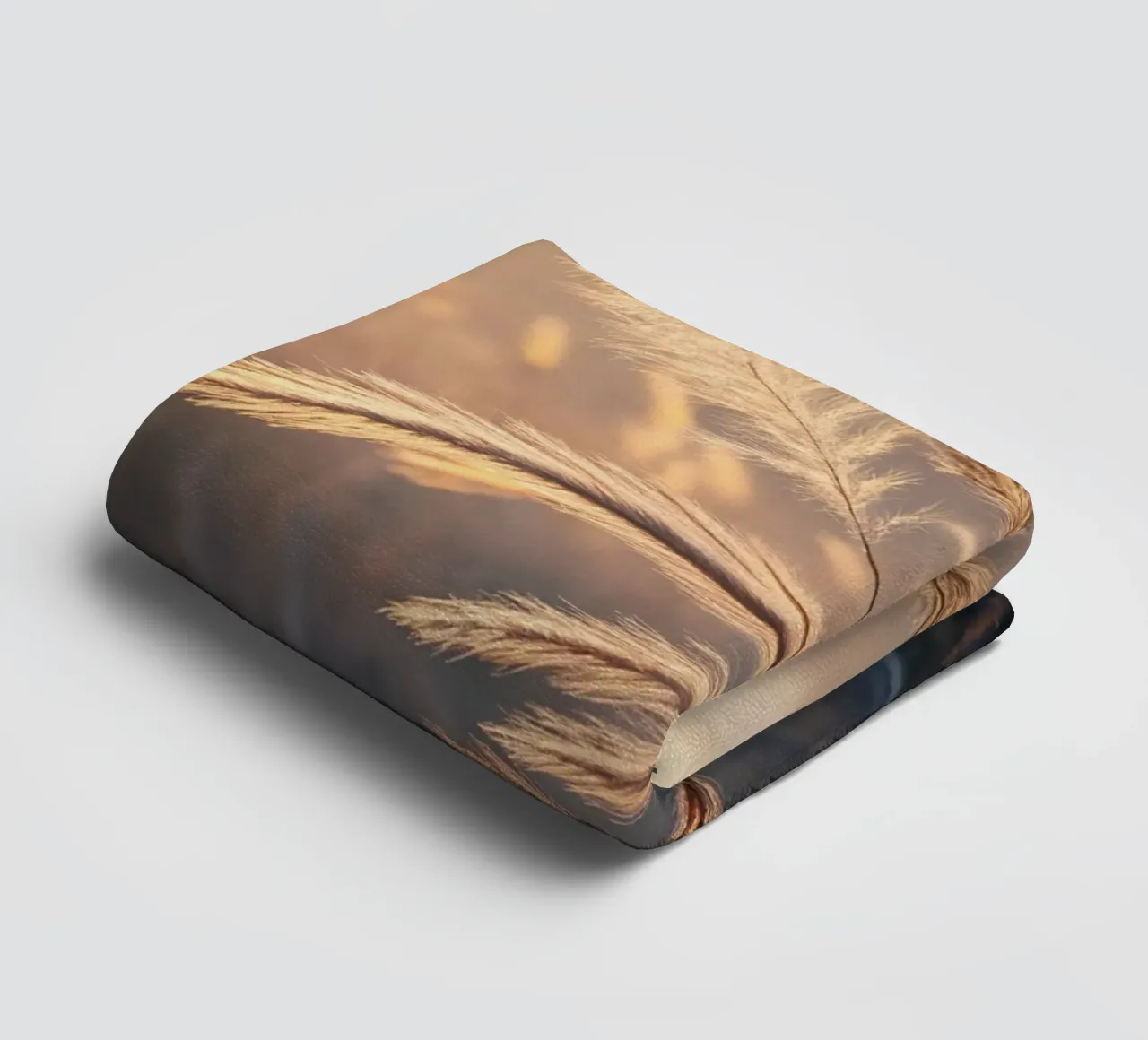 Golden Hour Grass Fields: A Serene Nature Landscape with Sof towel by Artistic-shop