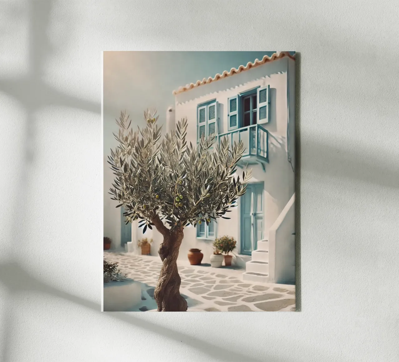 Griechischer Olivenbaum Leinwand mit Schattenfugenrahmen von VintageBotanics