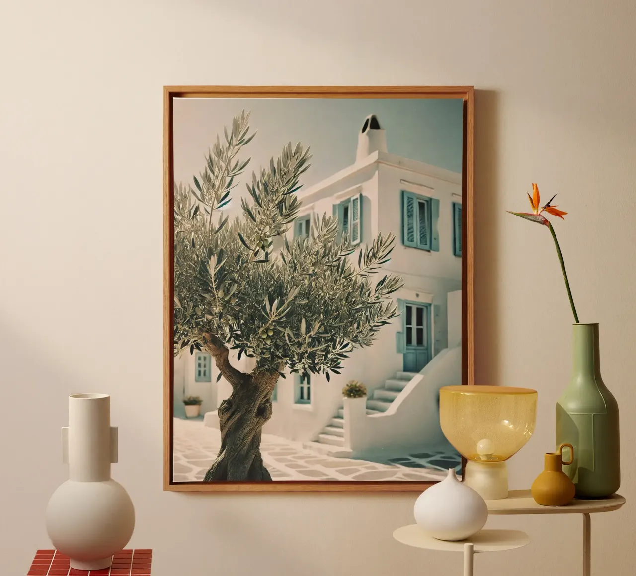 Olivo greco tela con Cornice a cassetta da VintageBotanics