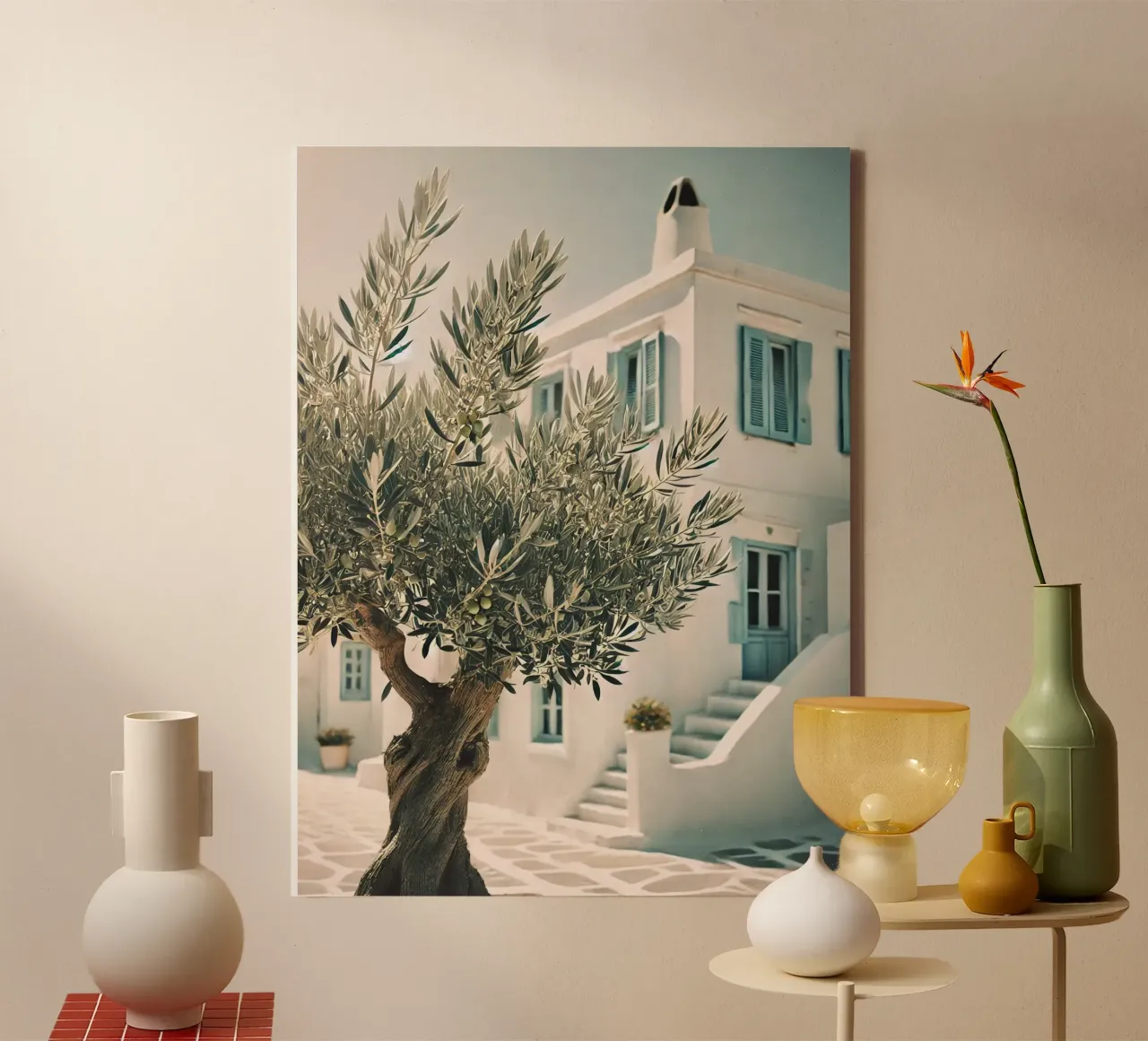 Olivo greco tela con Cornice a cassetta da VintageBotanics
