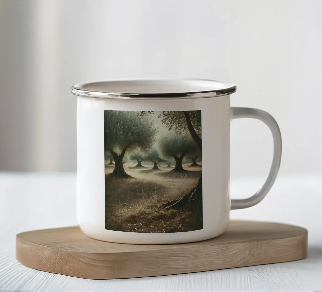 Solco dell'ulivo tazza in smalto da VintageBotanics