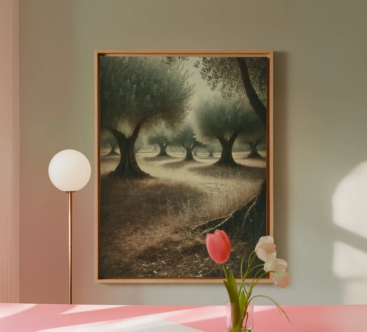 Olijfboom Groove canvas met Baklijst van VintageBotanics