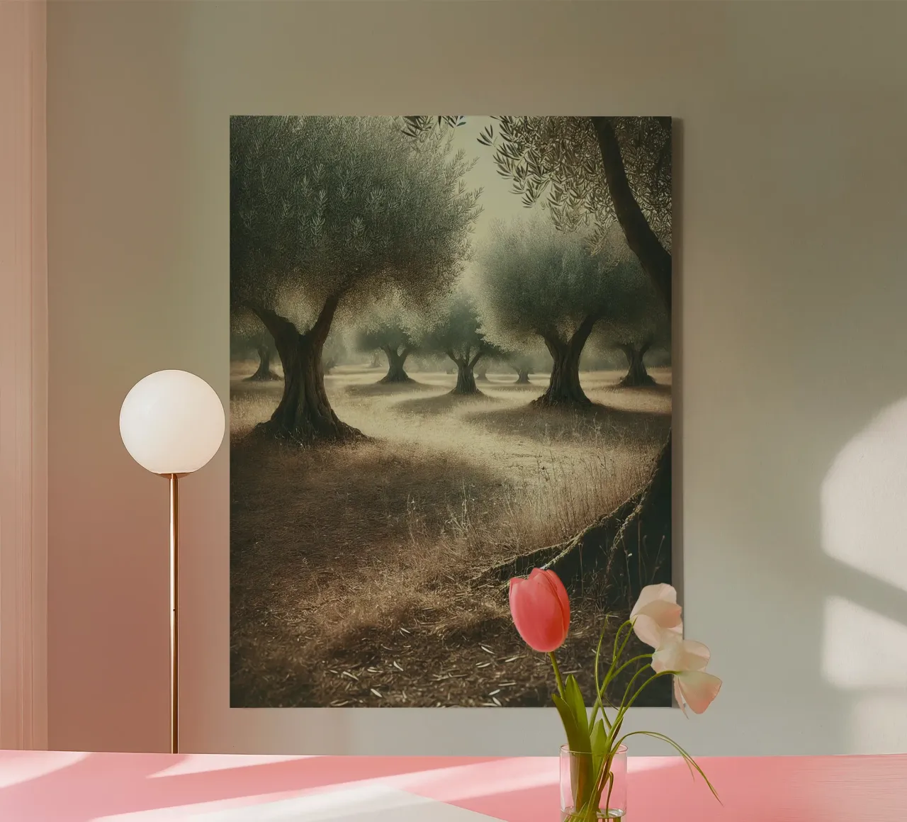 Olijfboom Groove canvas met Baklijst van VintageBotanics