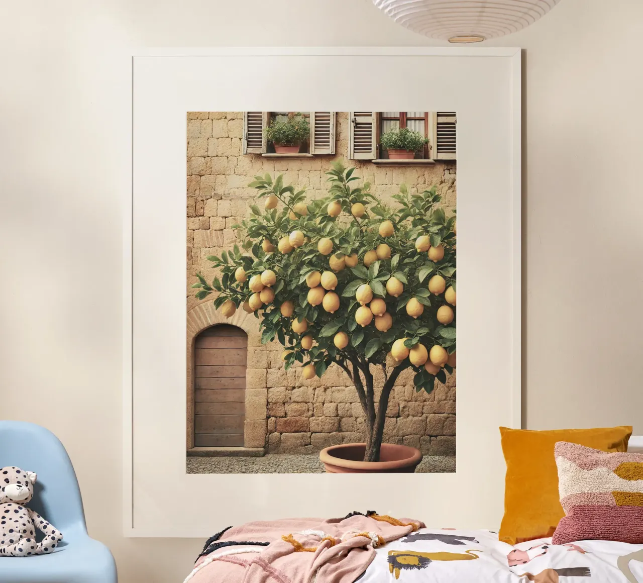 Albero del limone italiano poster con telaio in legno da VintageBotanics