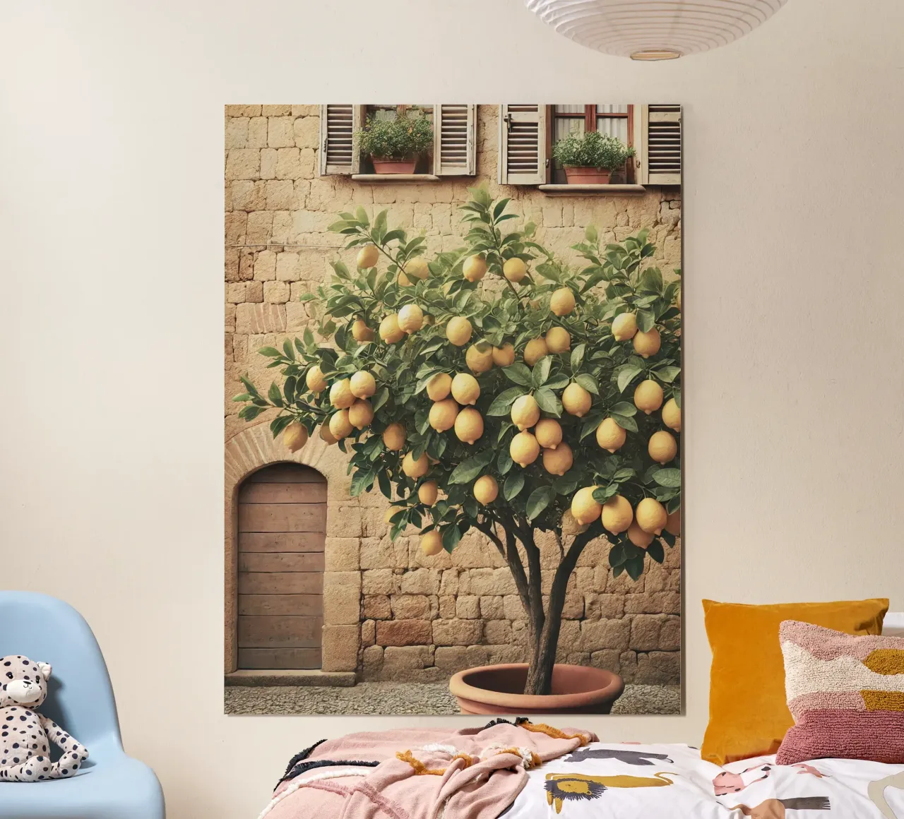 Albero del limone italiano poster con telaio in legno da VintageBotanics