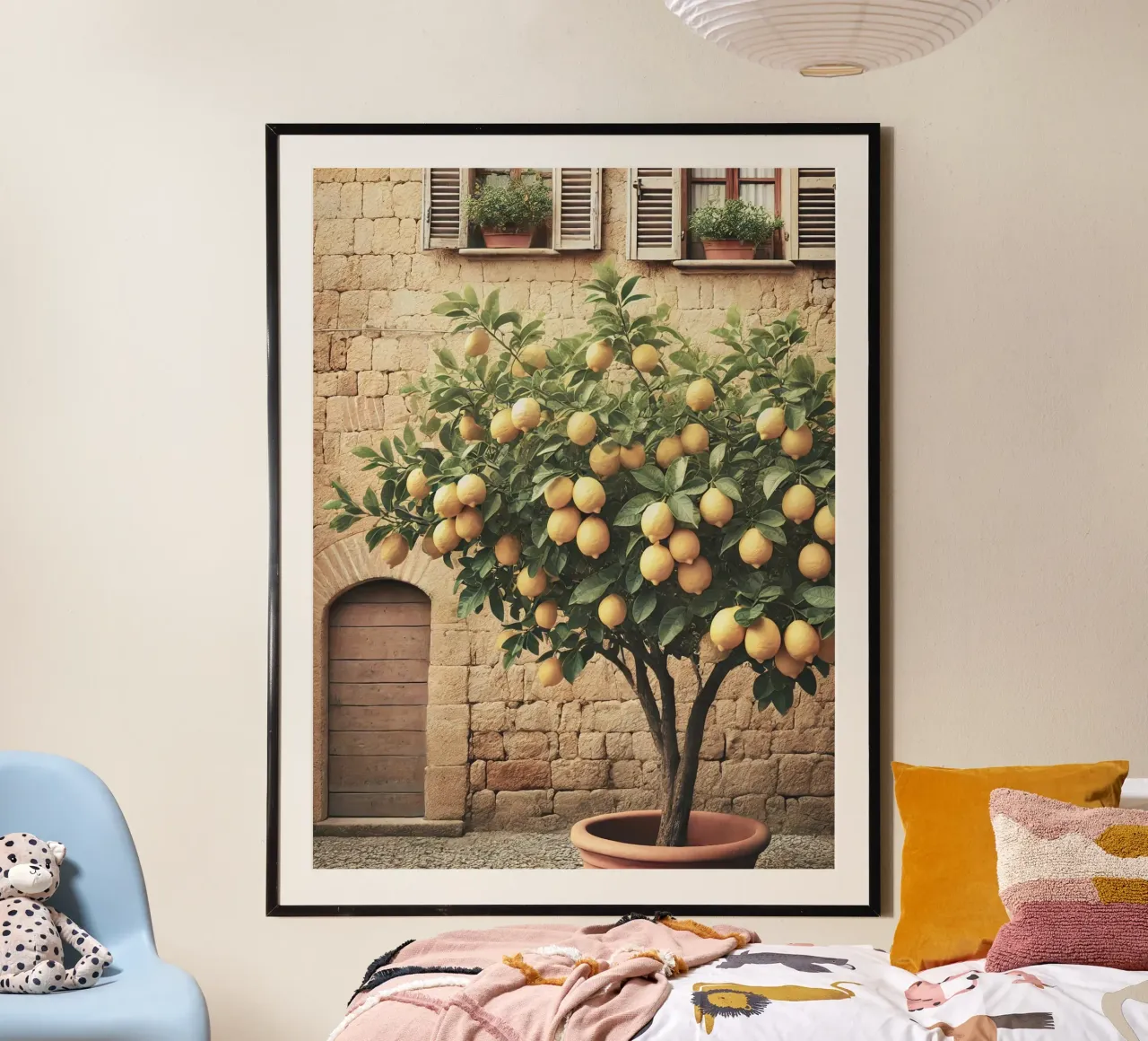 Albero del limone italiano poster con telaio in legno da VintageBotanics