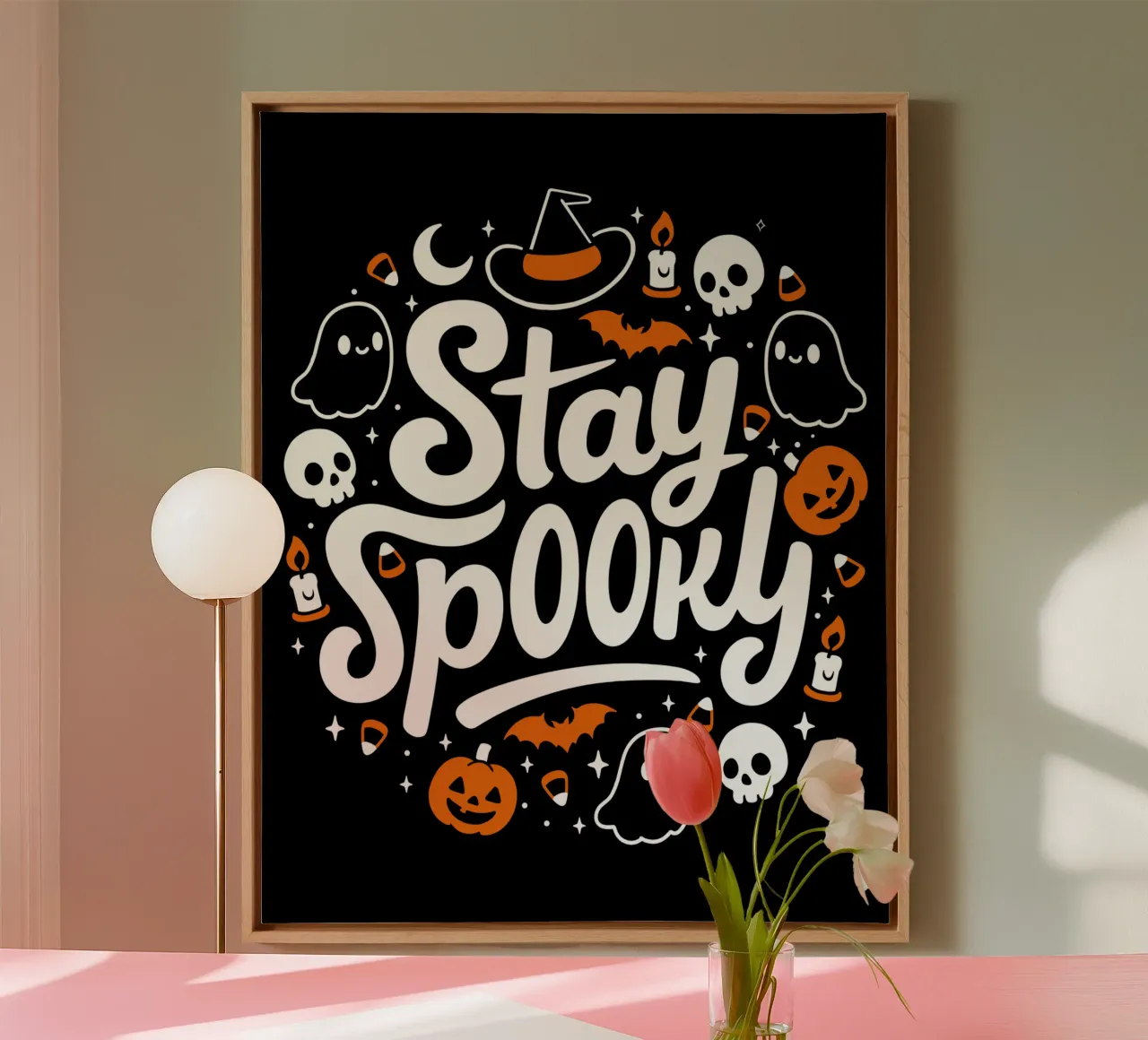 Stay Spooky - Cute Halloween tela con Cornice a cassetta da LM2KONE