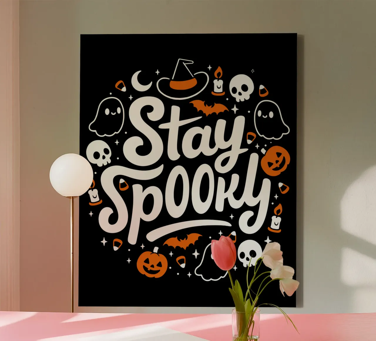 Stay Spooky - Cute Halloween tela con Cornice a cassetta da LM2KONE