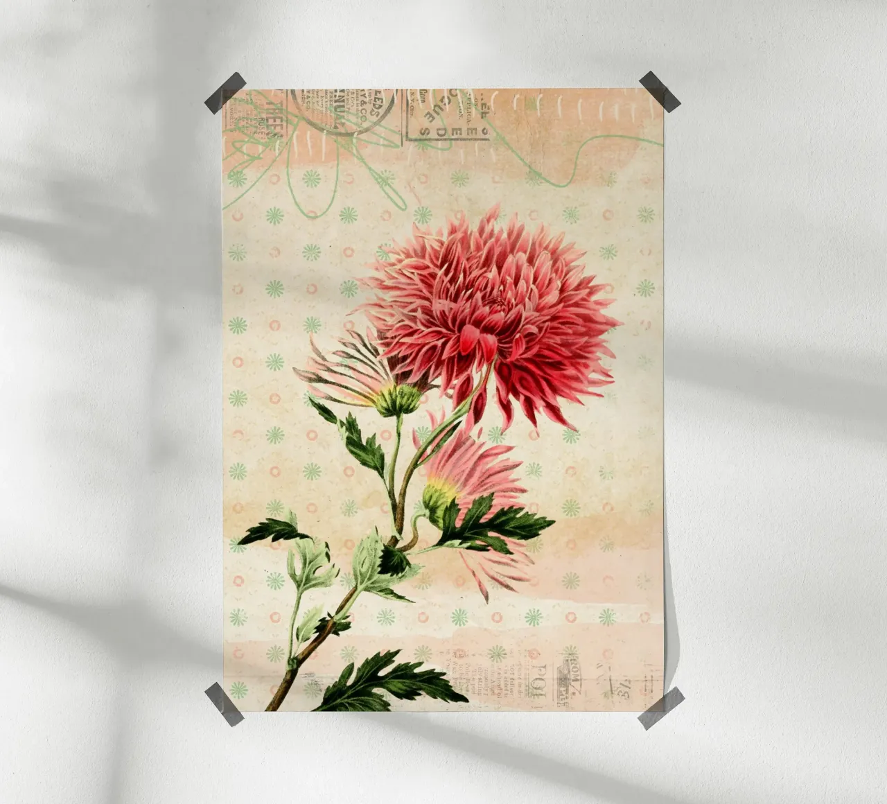 Floral Garden No. 02 poster con telaio in legno da lazydaypaper
