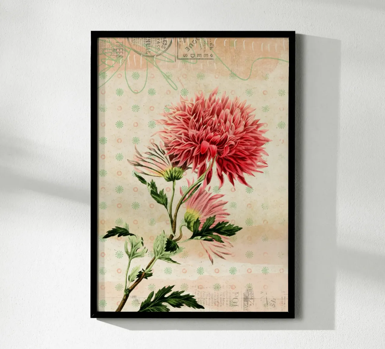 Floral Garden No. 02 poster con telaio in legno da lazydaypaper