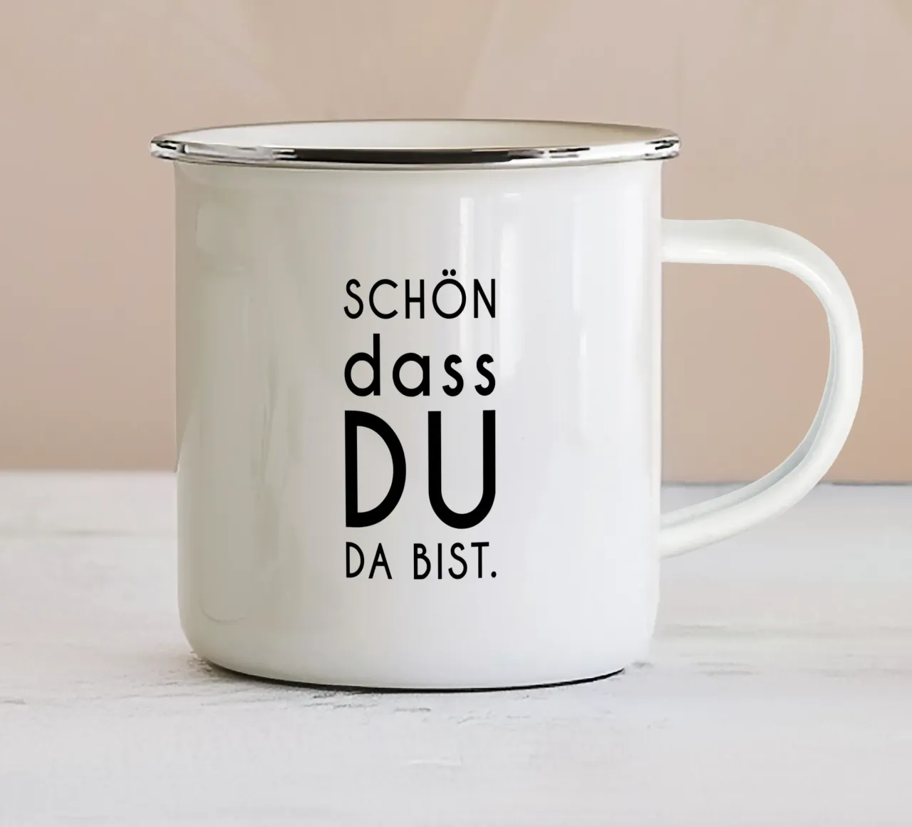 Schön dass du da bist - minimal tazza in smalto da pierosvisuals