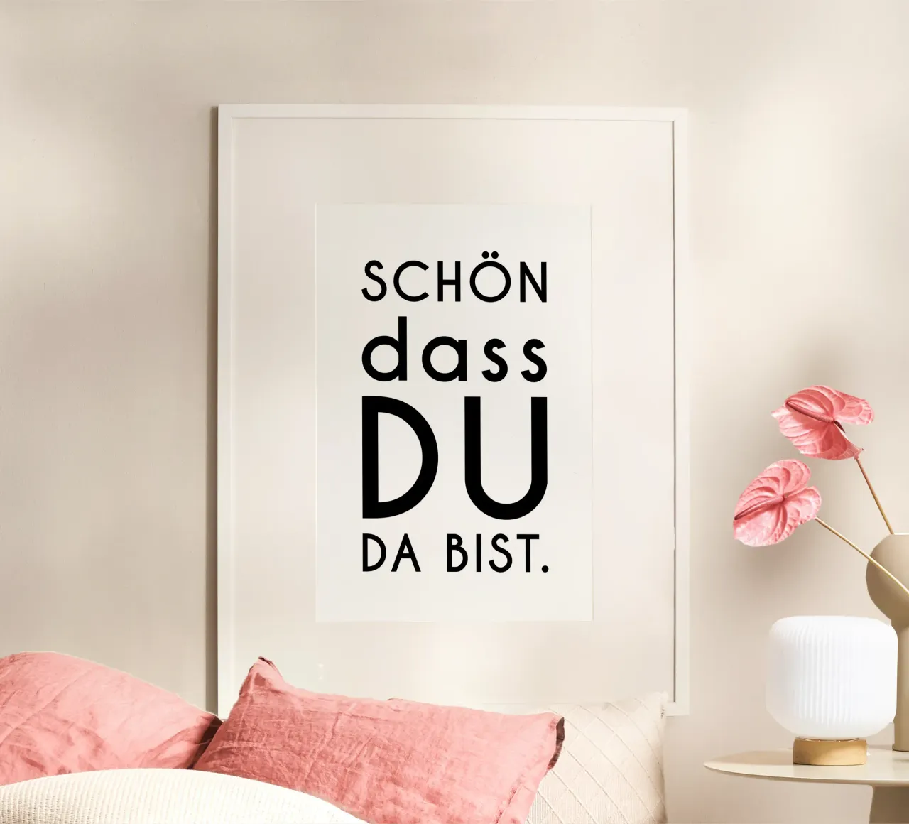 Schön dass du da bist - minimal poster con telaio in legno da pierosvisuals