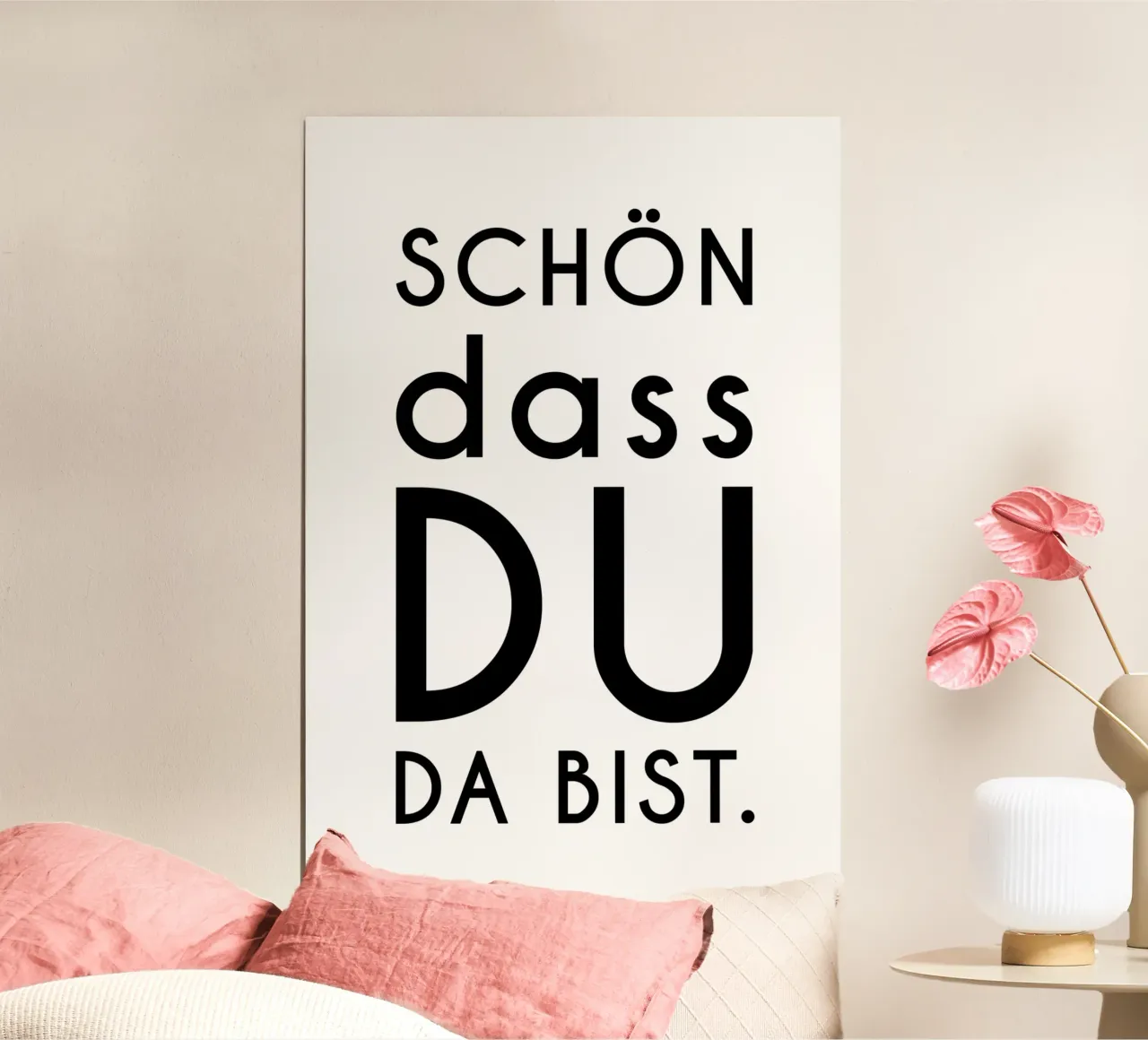 Schön dass du da bist - minimal poster con telaio in legno da pierosvisuals