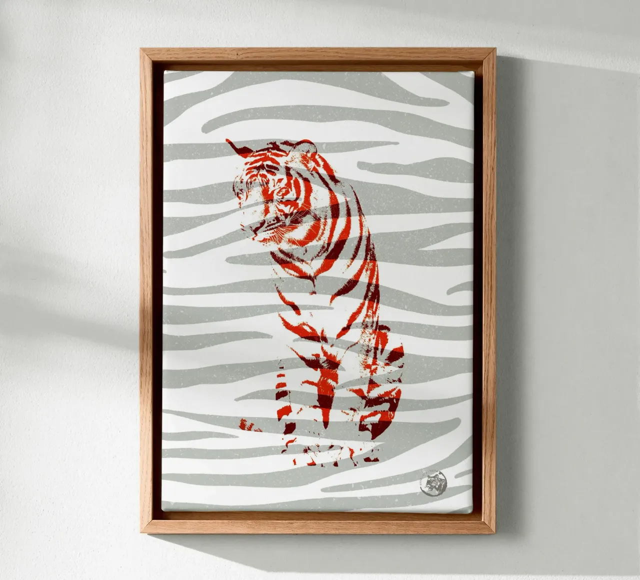Tiger Red tela con Cornice a cassetta da lazydaypaper