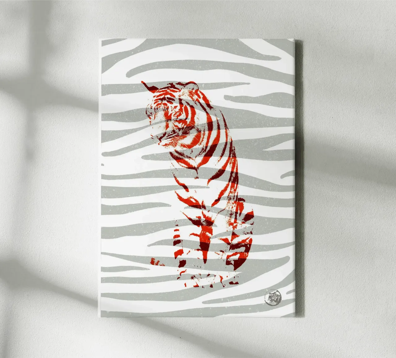Tiger Red tela con Cornice a cassetta da lazydaypaper