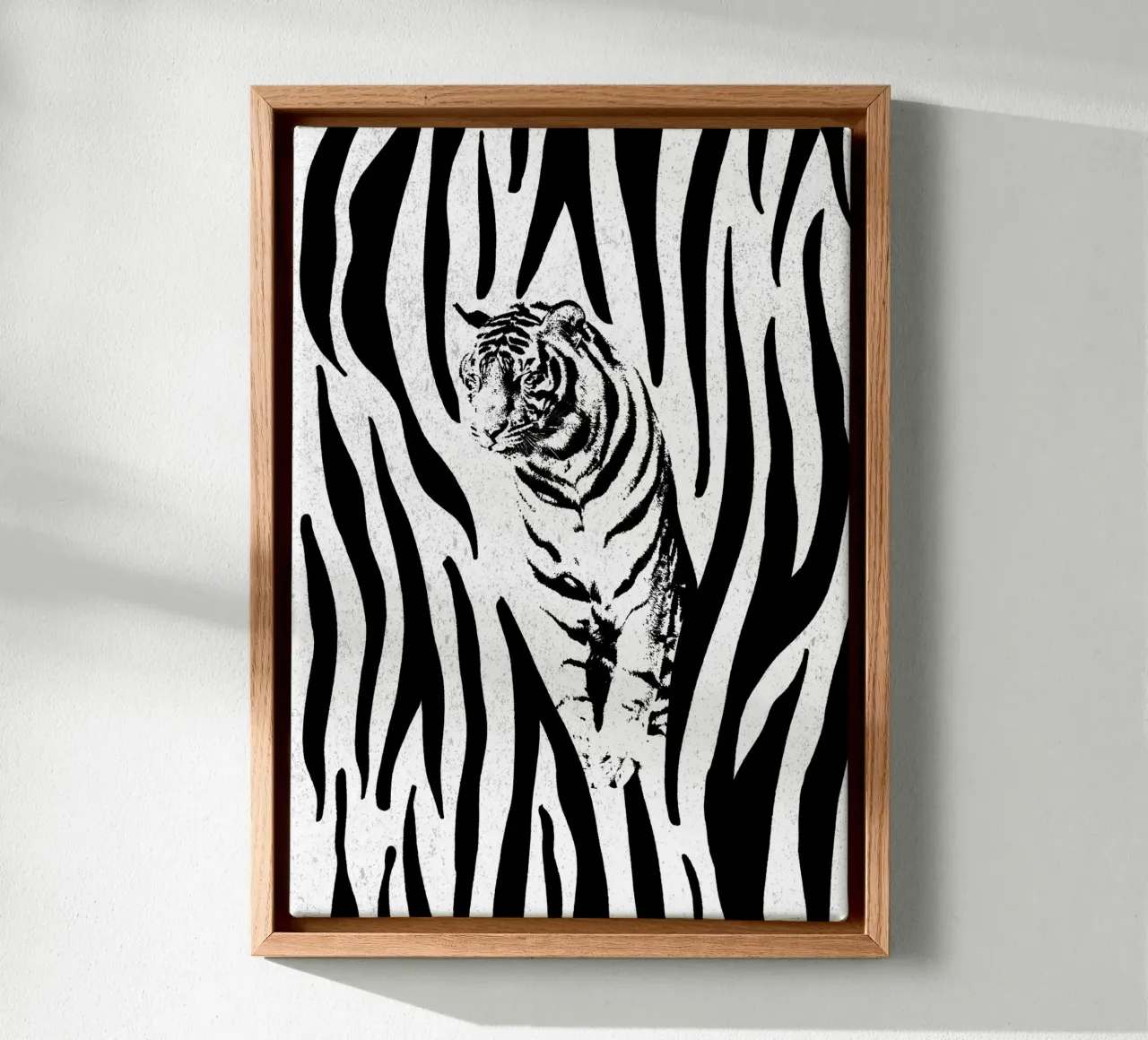 Tiger tela con Cornice a cassetta da lazydaypaper