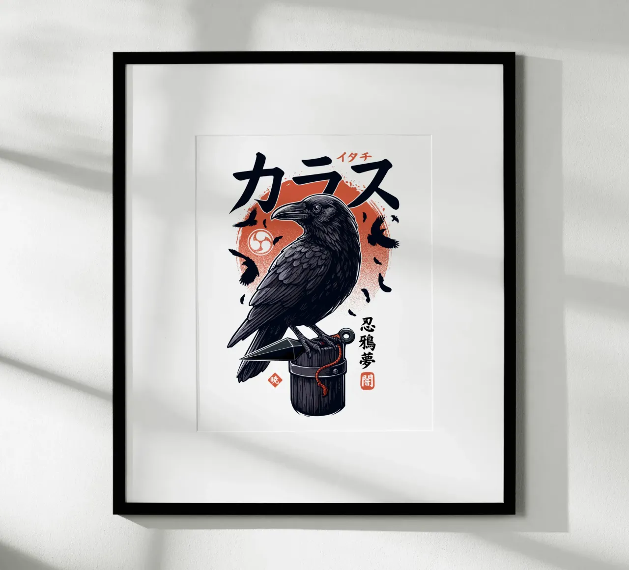 Corvo Ninja Scuro poster con telaio in plastica da LM2KONE