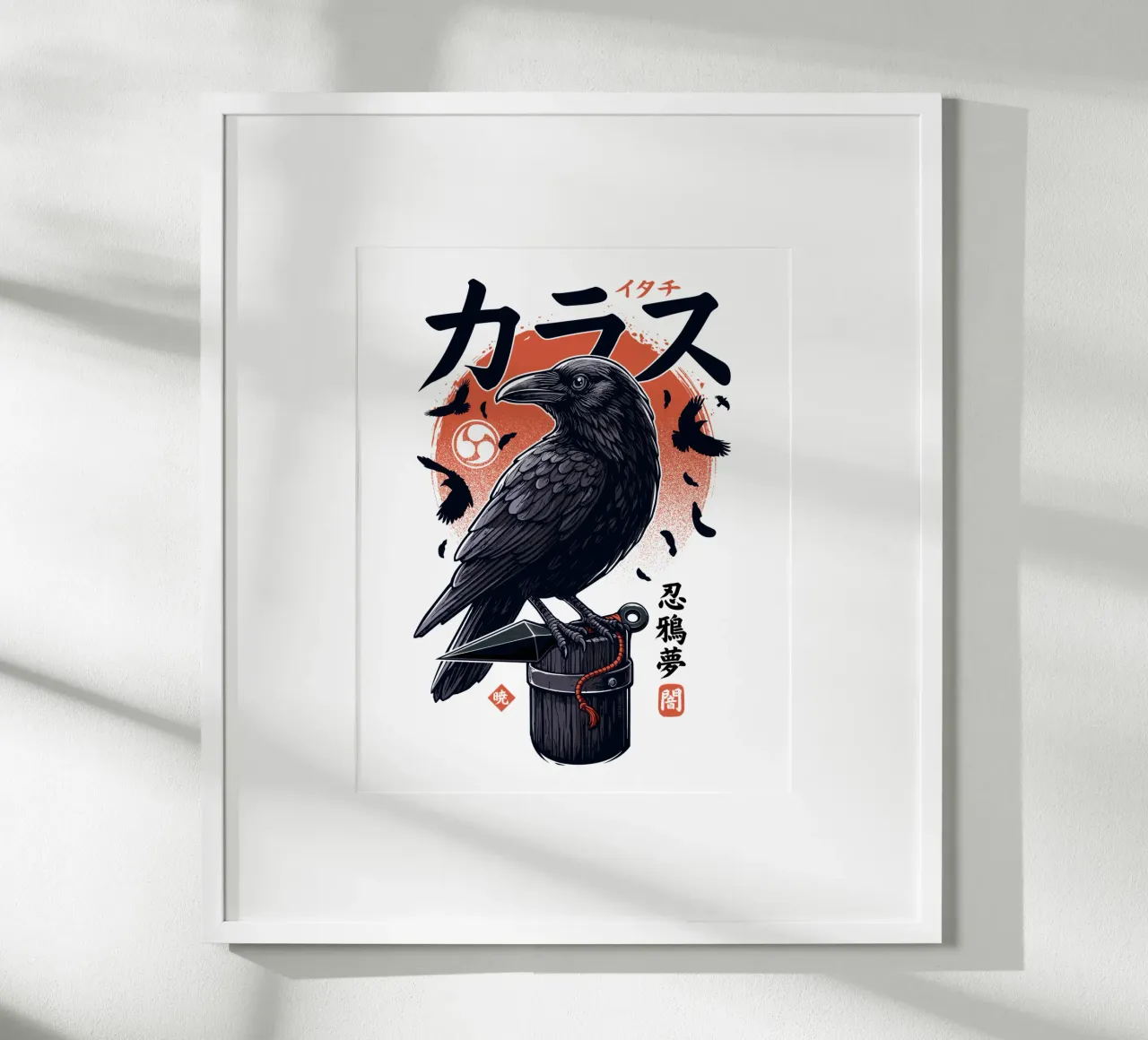 Corvo Ninja Scuro poster con telaio in plastica da LM2KONE