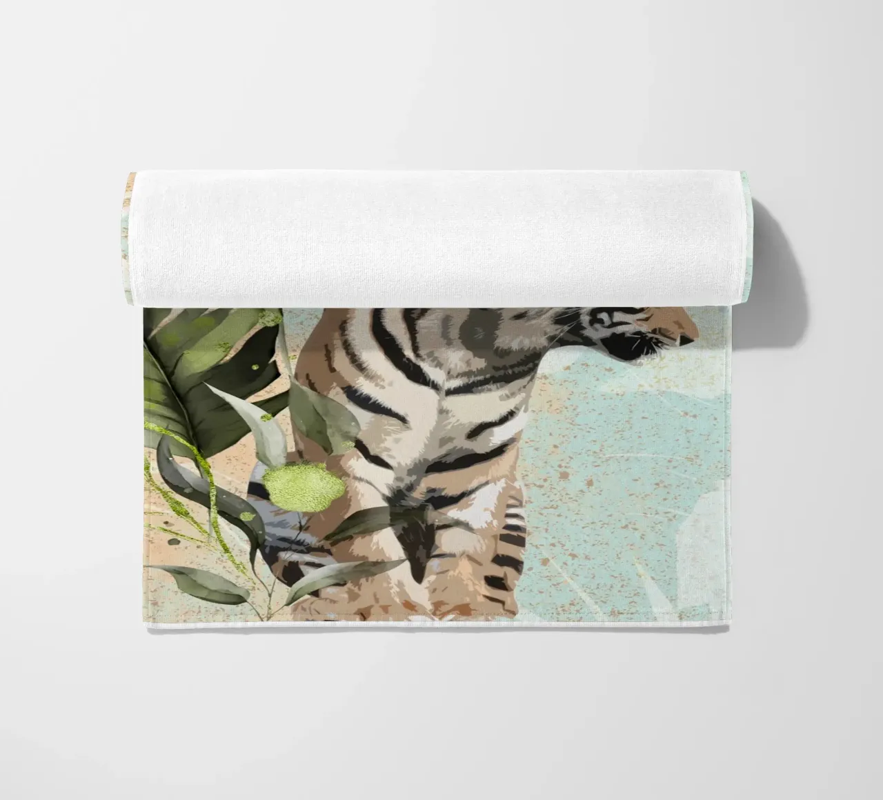 Tiger with Leaf telo mare da lazydaypaper