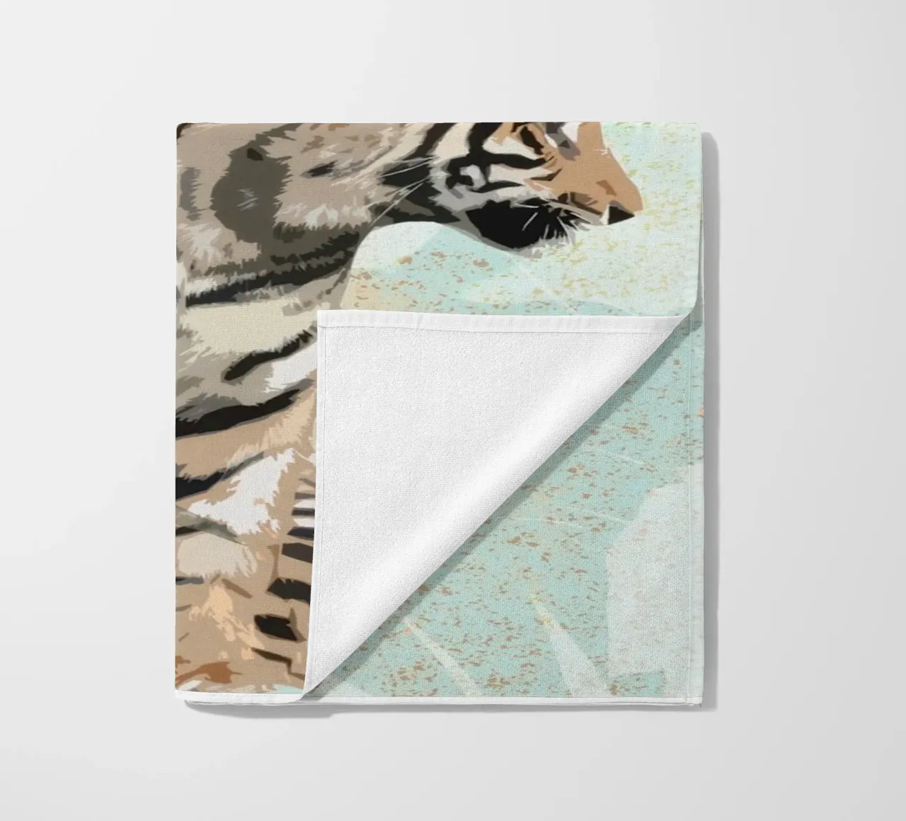 Tiger with Leaf telo mare da lazydaypaper