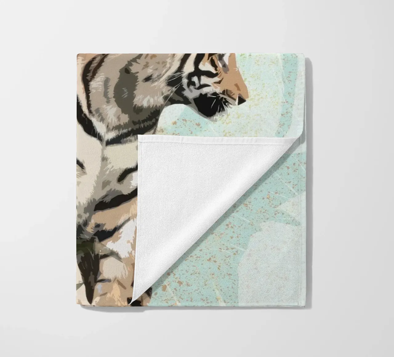 Tiger with Leaf telo mare da lazydaypaper