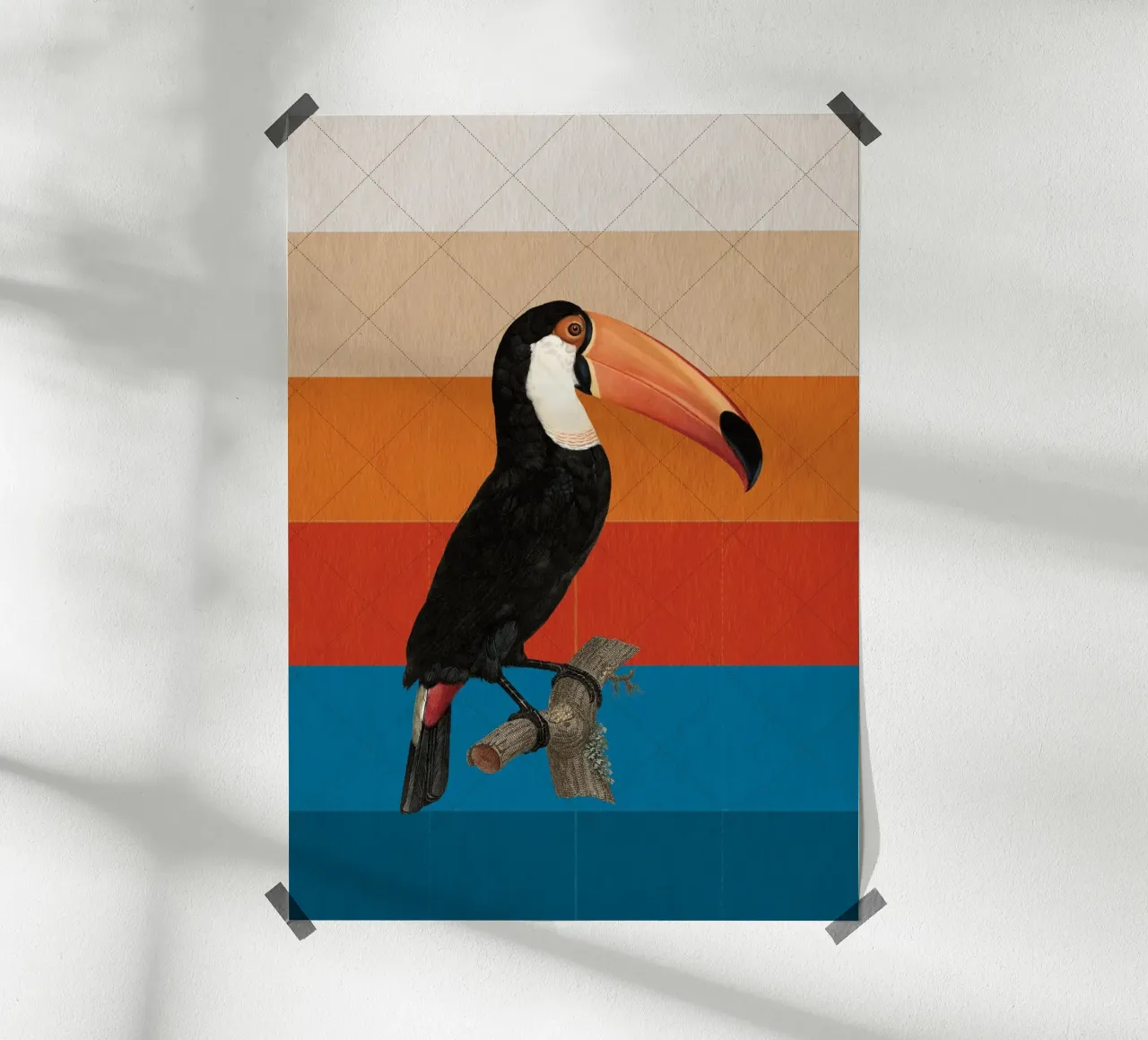 Tukan poster con telaio in plastica da lazydaypaper