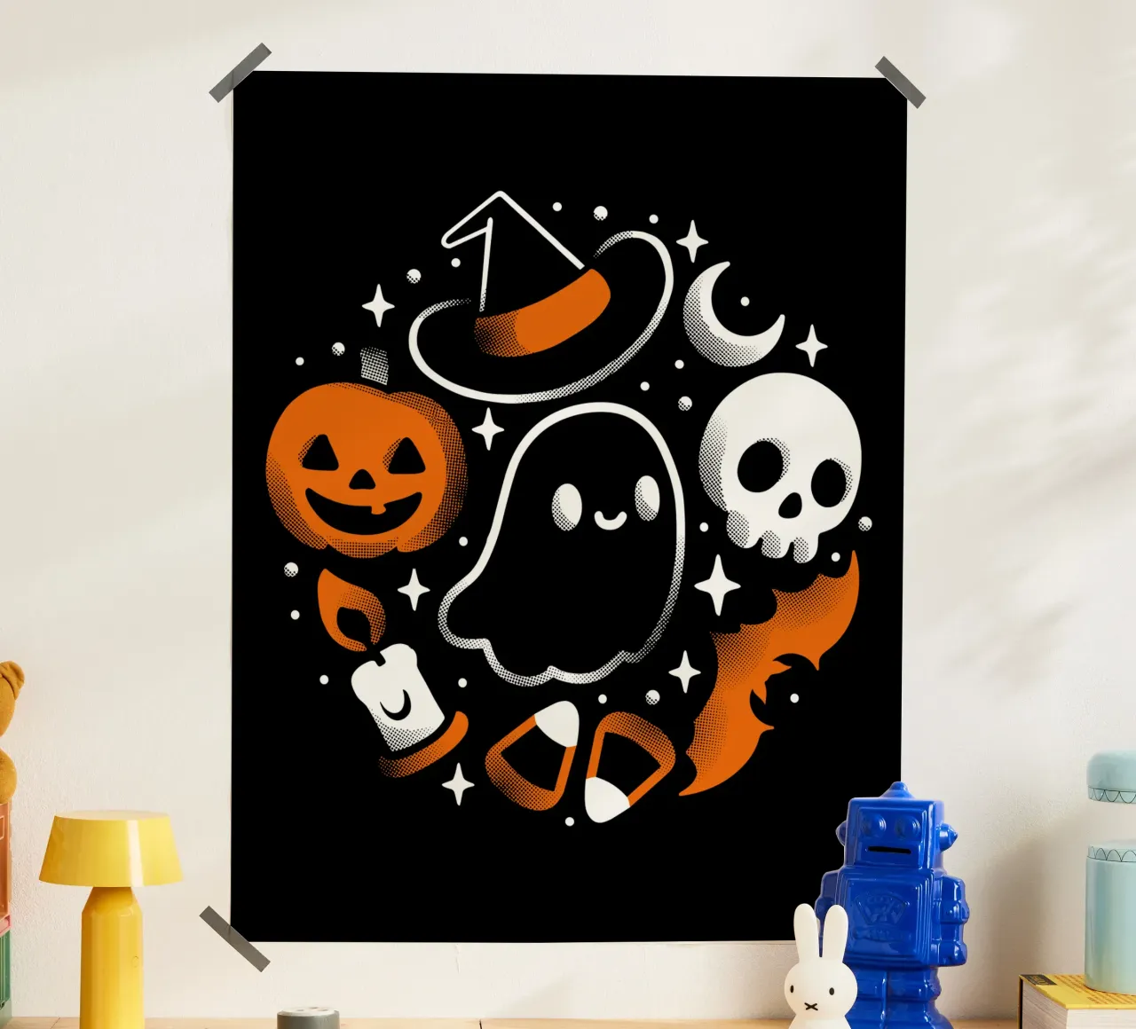 Cose spaventose e carine poster con telaio in legno da LM2KONE