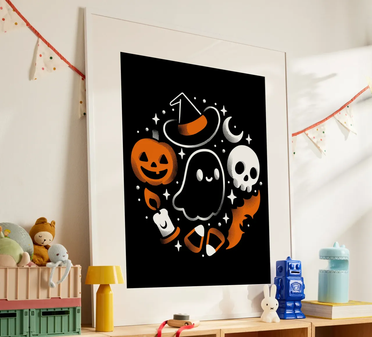 Cose spaventose e carine poster con telaio in legno da LM2KONE