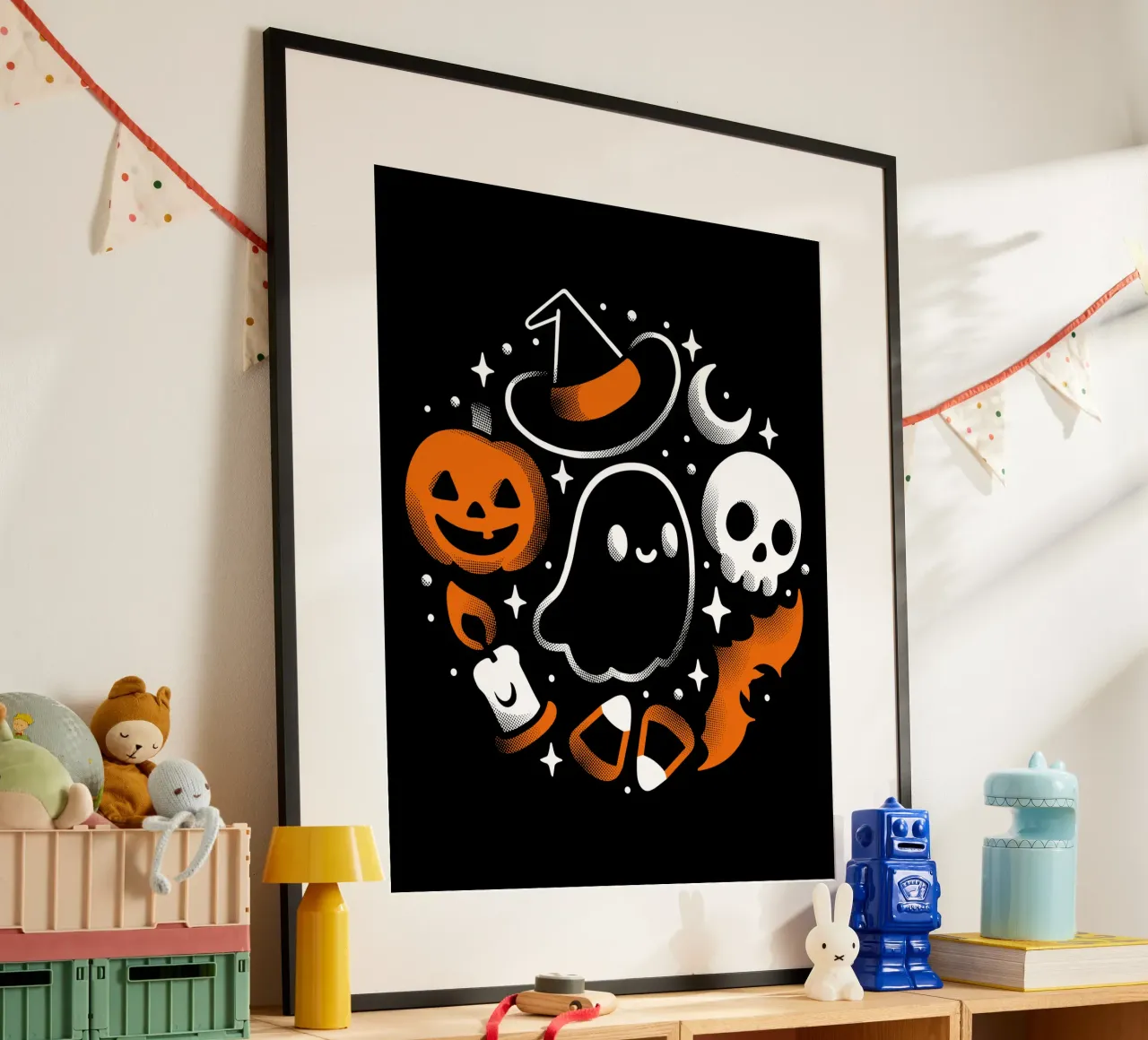 Cose spaventose e carine poster con telaio in legno da LM2KONE