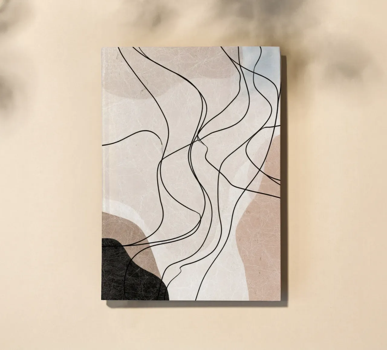 Abstract Minimalist Lines with Soft Neutral Shapes notebook by Artbyvo