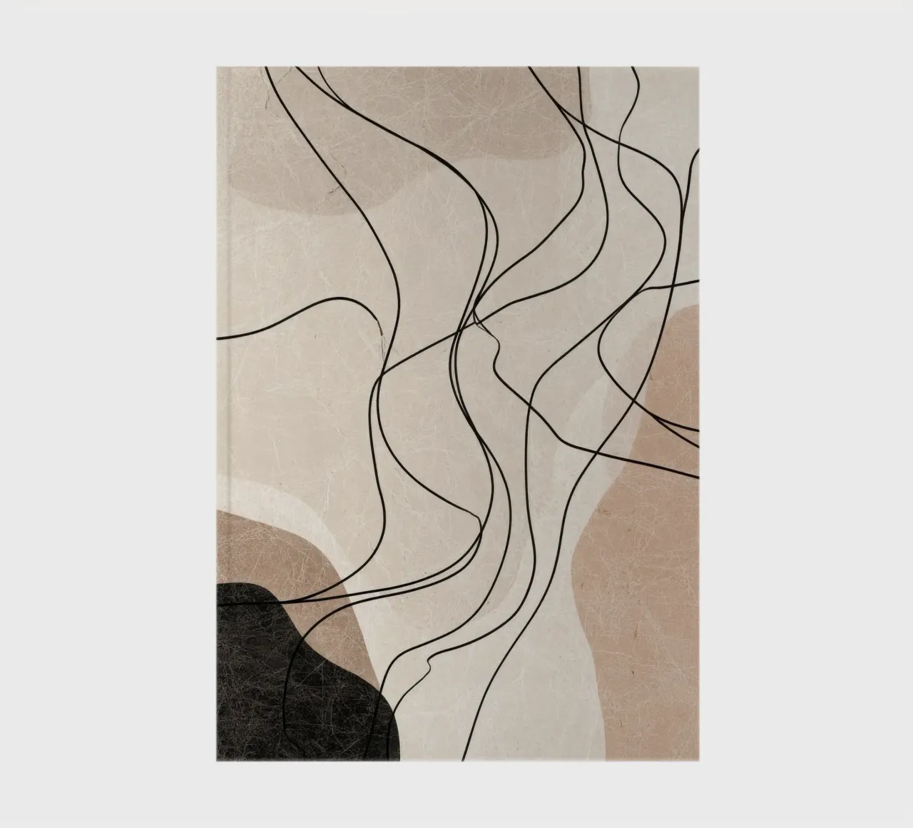 Abstract Minimalist Lines with Soft Neutral Shapes notebook by Artbyvo