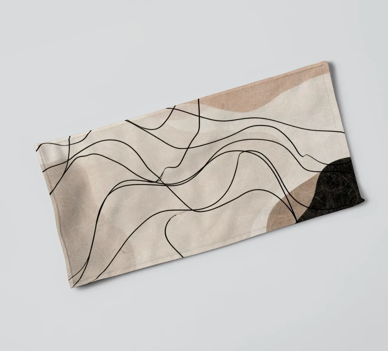 Abstract Minimalist Lines with Soft Neutral Shapes towel by Artbyvo