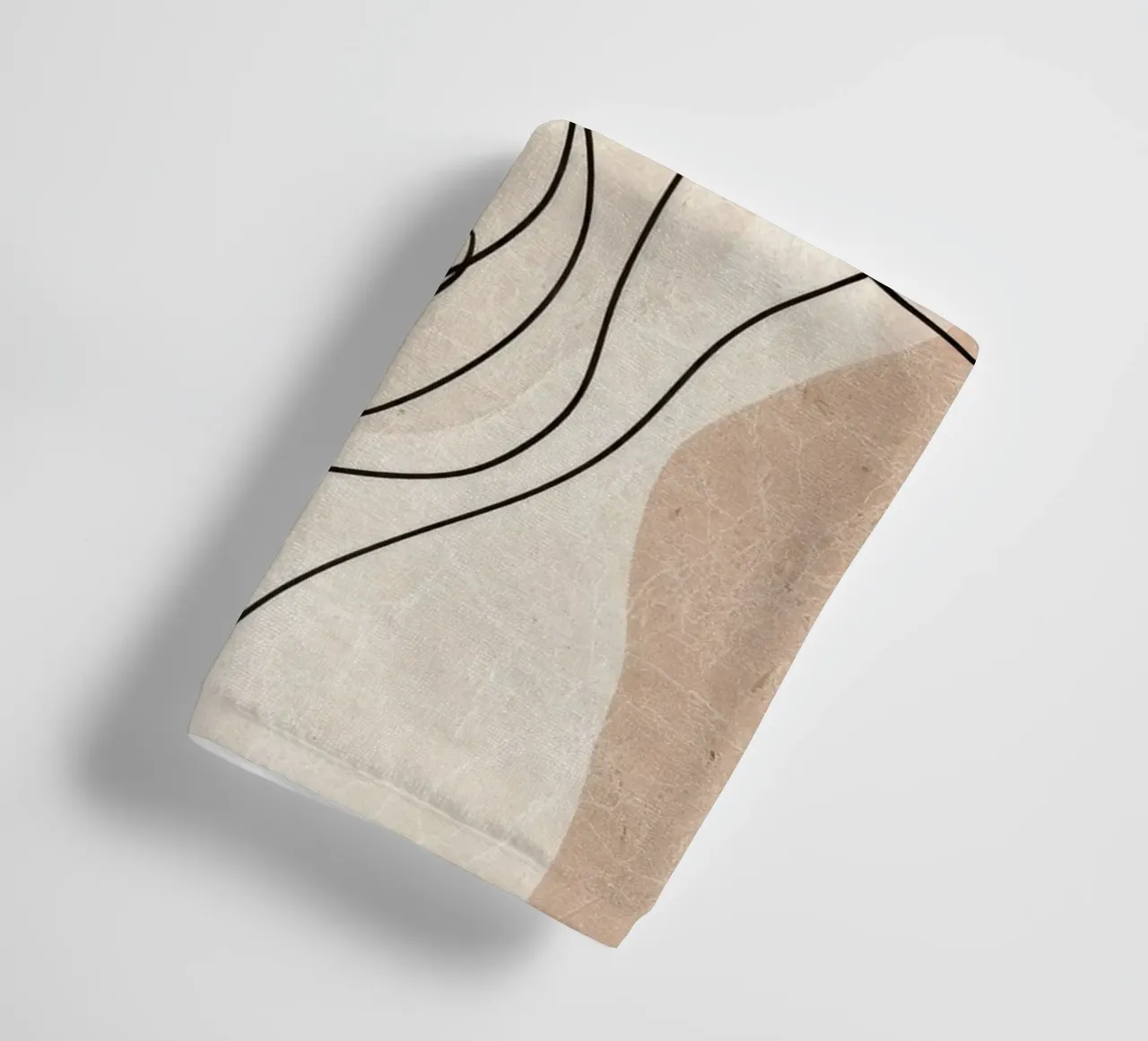 Abstract Minimalist Lines with Soft Neutral Shapes towel by Artbyvo