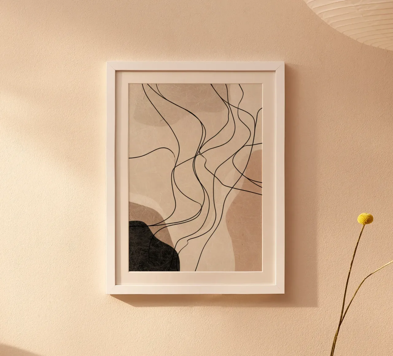Abstract Minimalist Lines with Soft Neutral Shapes poster by Artbyvo
