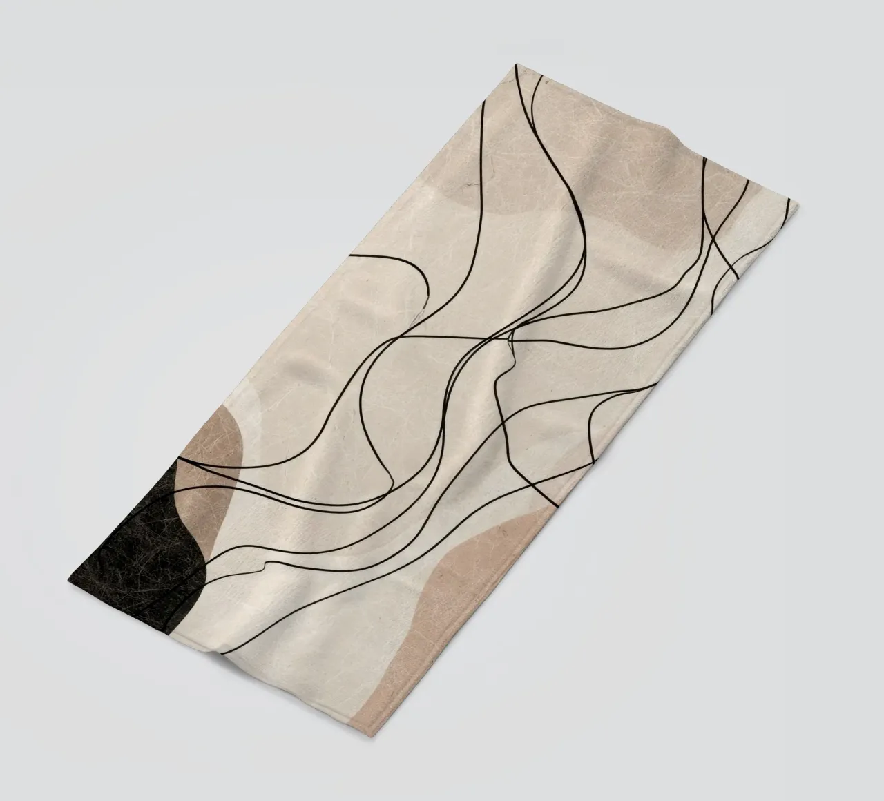 Linee astratte minimaliste con forme morbide e neutre telo mare da Artbyvo