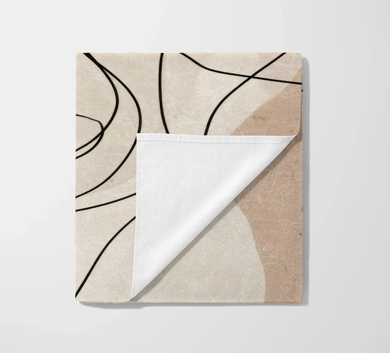 Linee astratte minimaliste con forme morbide e neutre telo mare da Artbyvo
