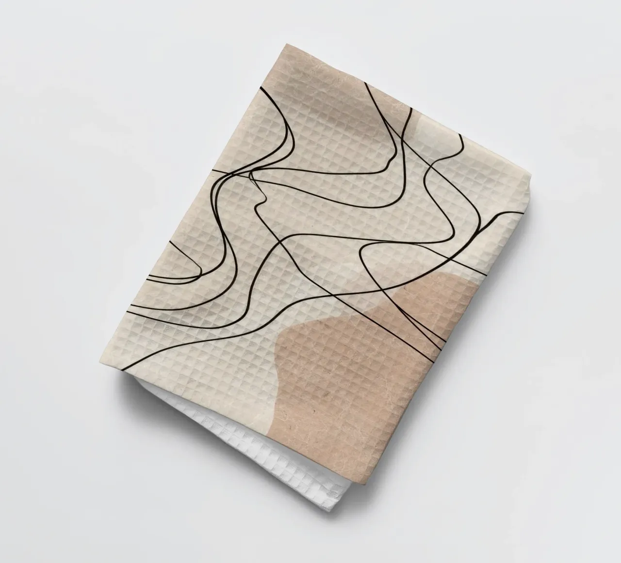 Linee astratte minimaliste con forme morbide e neutre canovaccio da cucina da Artbyvo