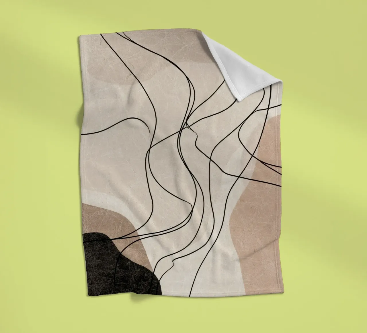 Linee astratte minimaliste con forme morbide e neutre coperta in pile da Artbyvo