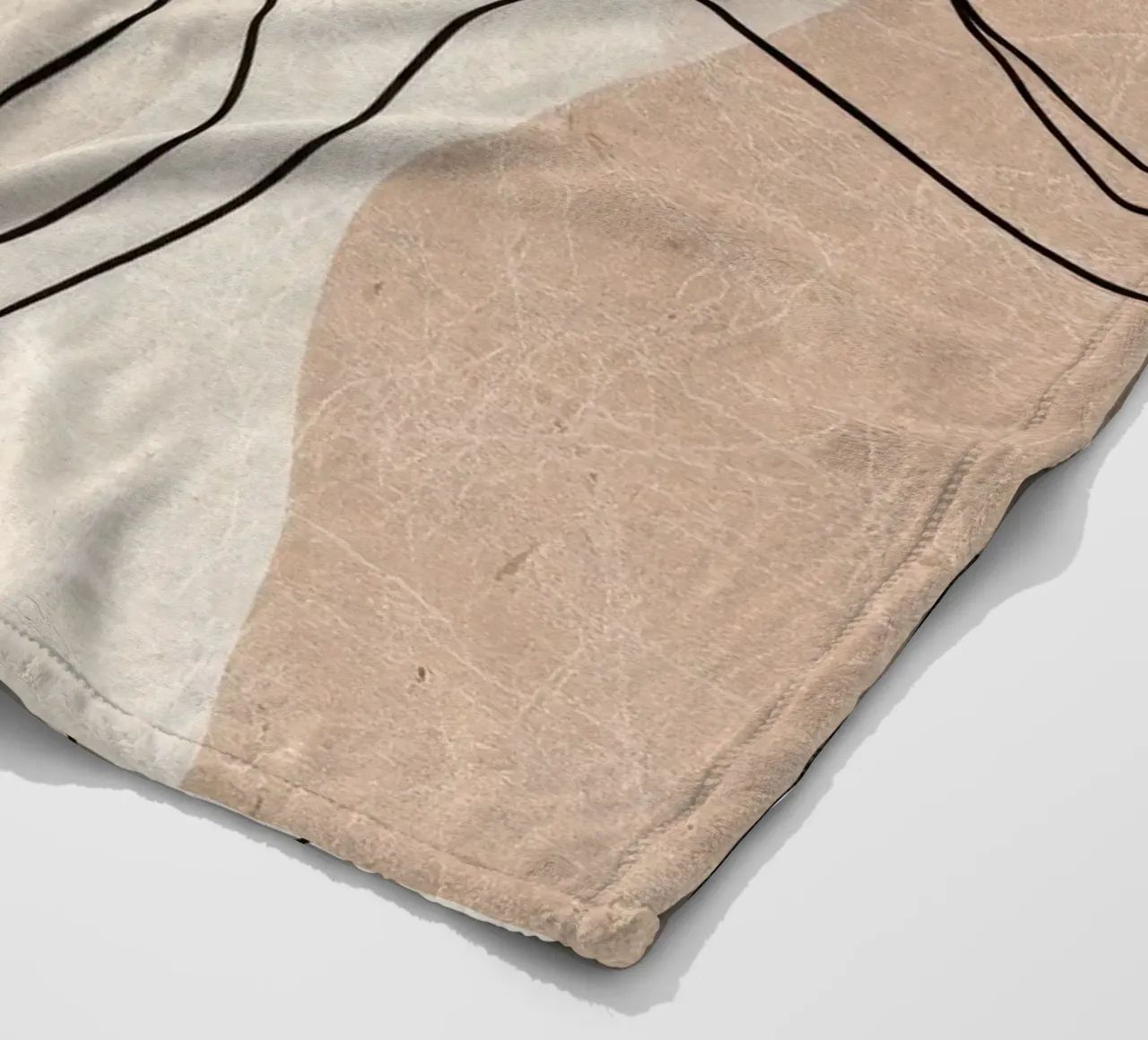 Linee astratte minimaliste con forme morbide e neutre coperta in pile da Artbyvo