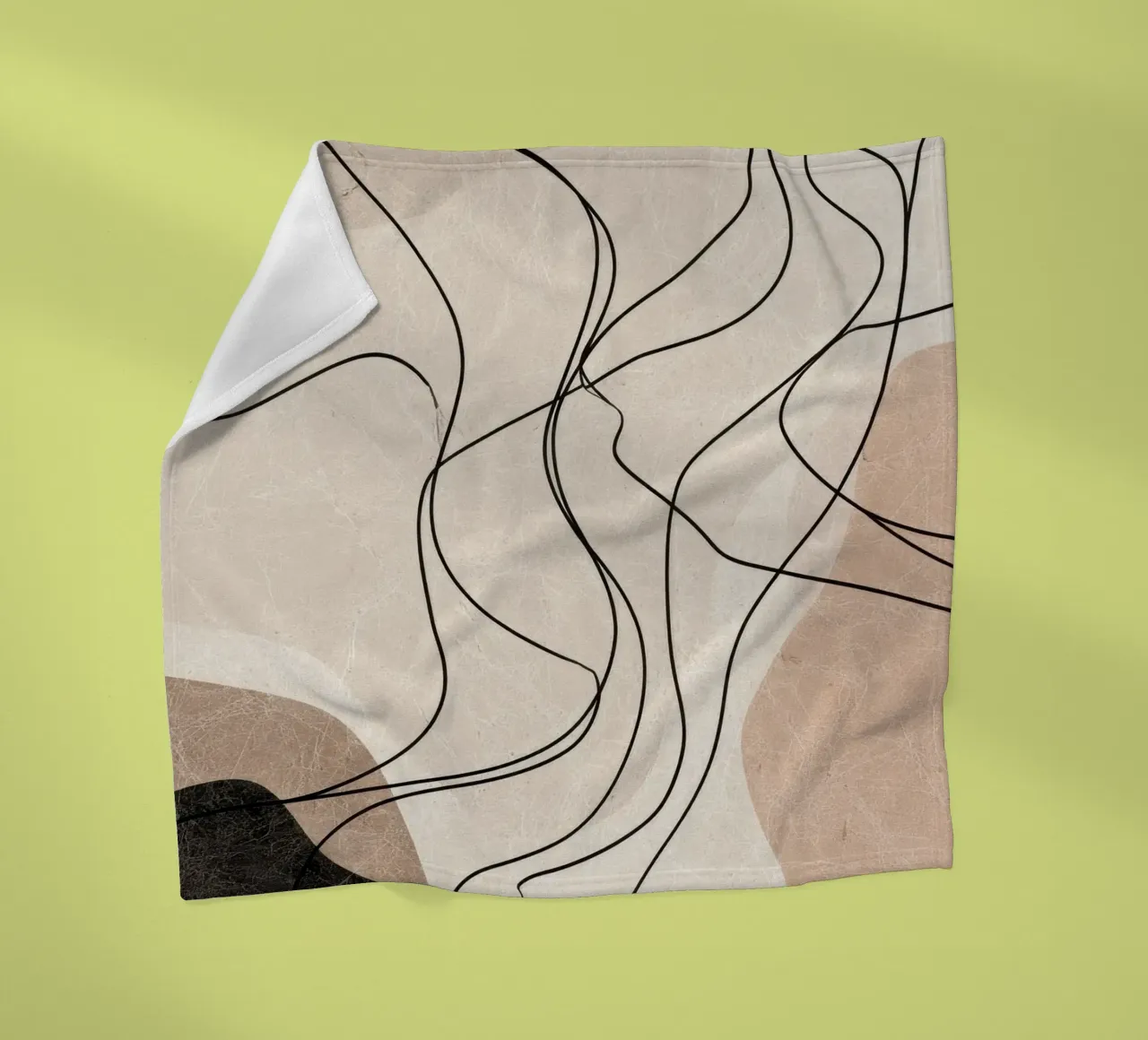 Linee astratte minimaliste con forme morbide e neutre coperta in pile da Artbyvo