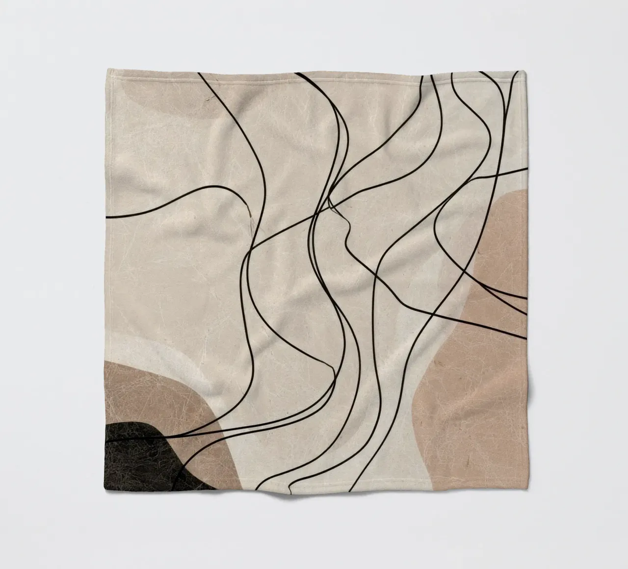 Linee astratte minimaliste con forme morbide e neutre coperta in pile da Artbyvo