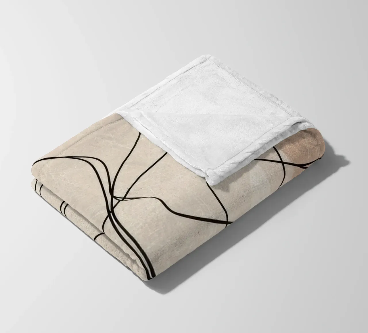 Linee astratte minimaliste con forme morbide e neutre coperta in pile da Artbyvo