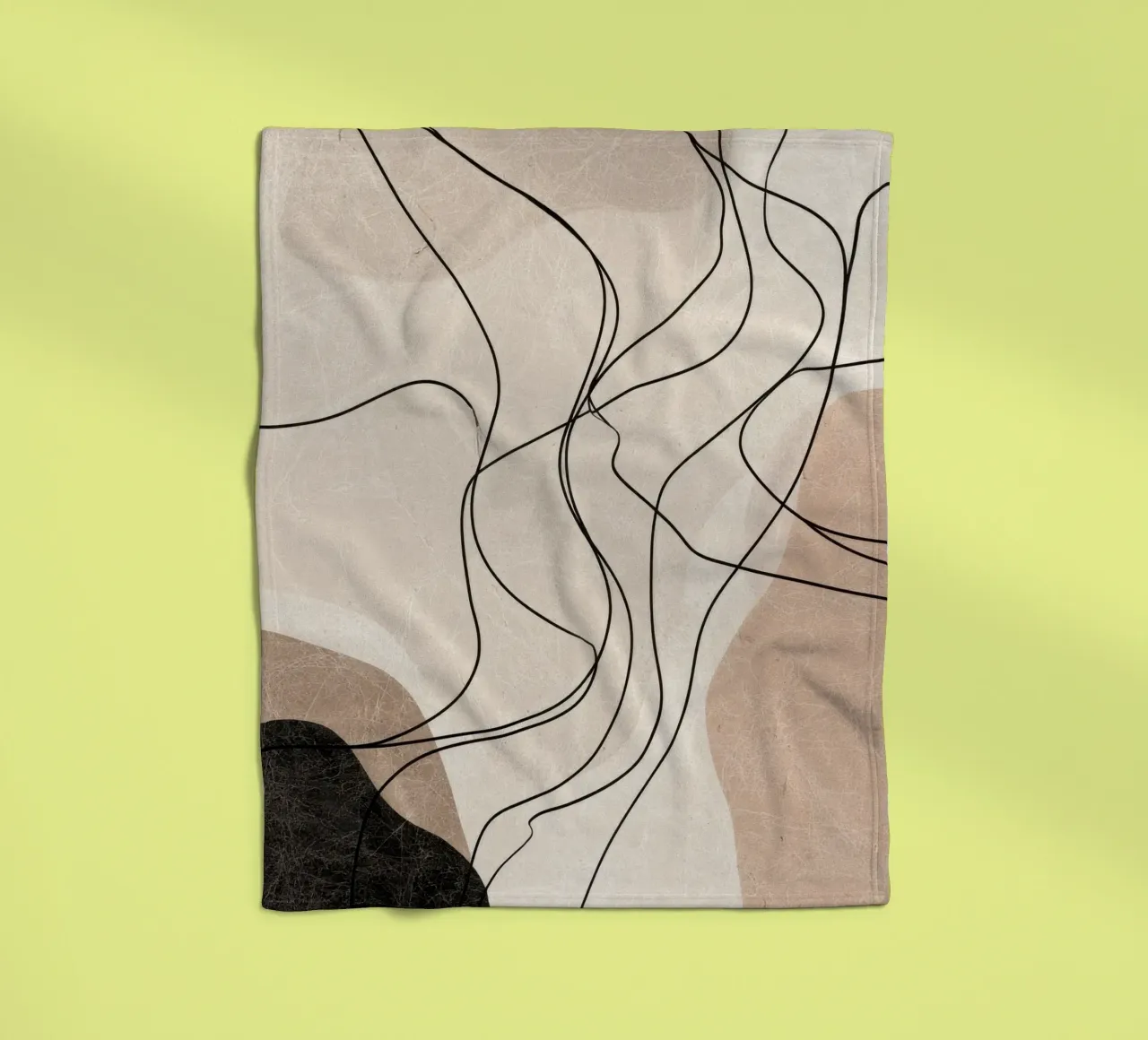 Linee astratte minimaliste con forme morbide e neutre coperta in pile da Artbyvo