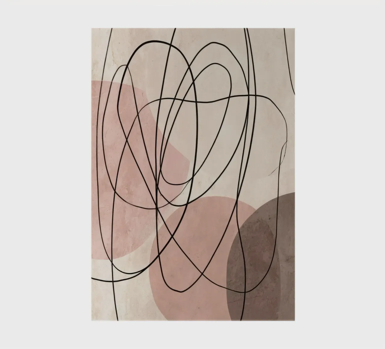 Minimalist Abstract Lines with Soft Pink Shapes notebook by Artbyvo