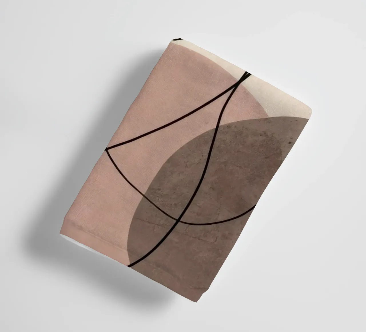 Minimalist Abstract Lines with Soft Pink Shapes towel by Artbyvo