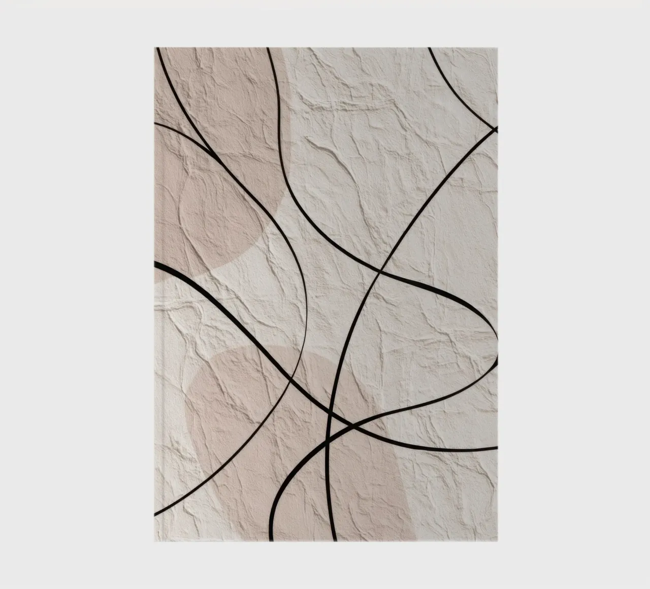 Minimalist Abstract Lines with Textured Beige Background notebook by Artbyvo