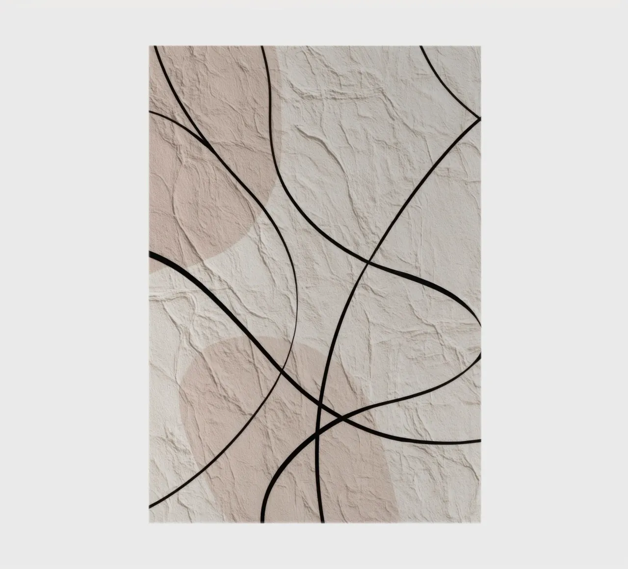 Minimalist Abstract Lines with Textured Beige Background notebook by Artbyvo