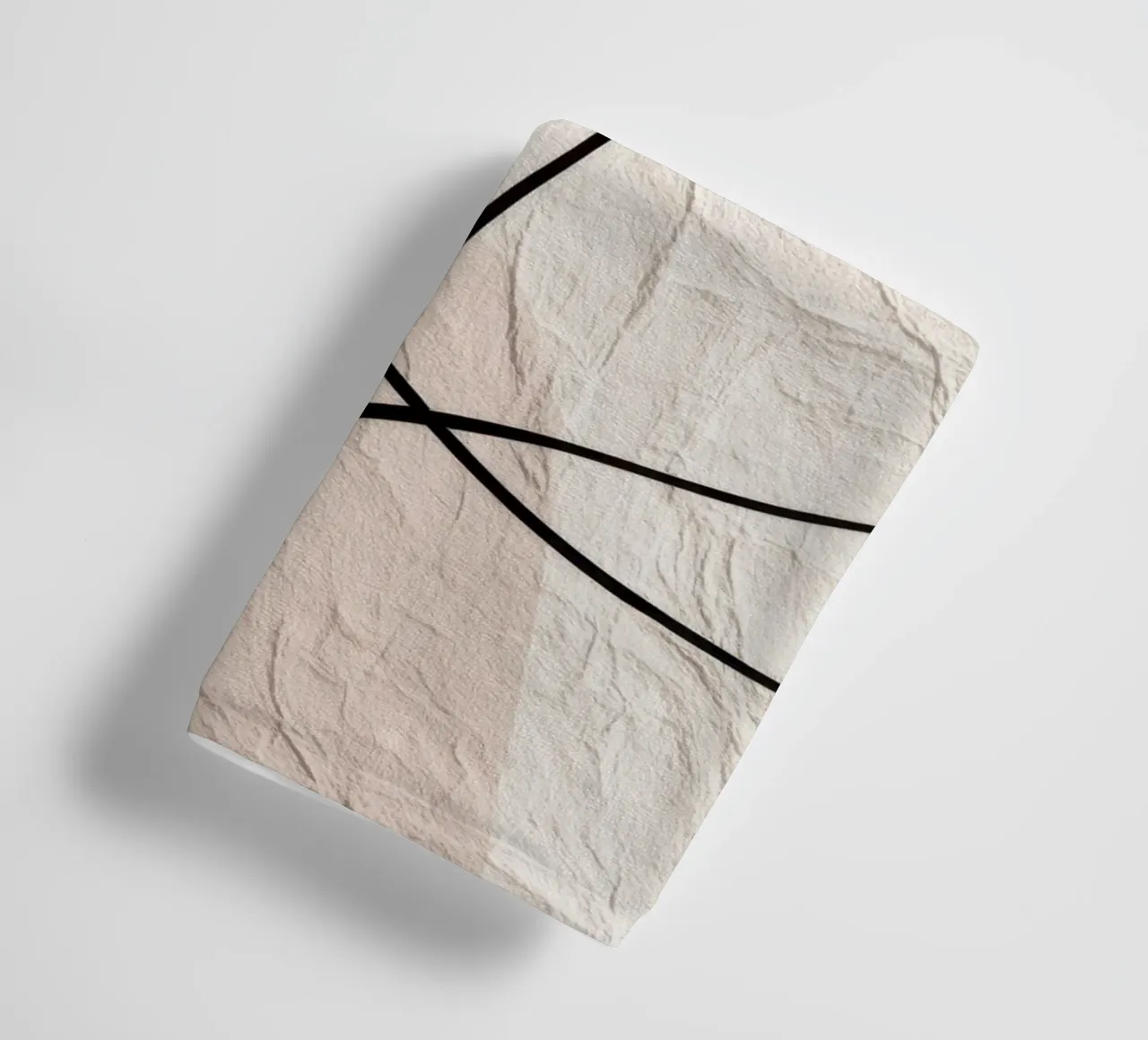 Minimalist Abstract Lines with Textured Beige Background towel by Artbyvo