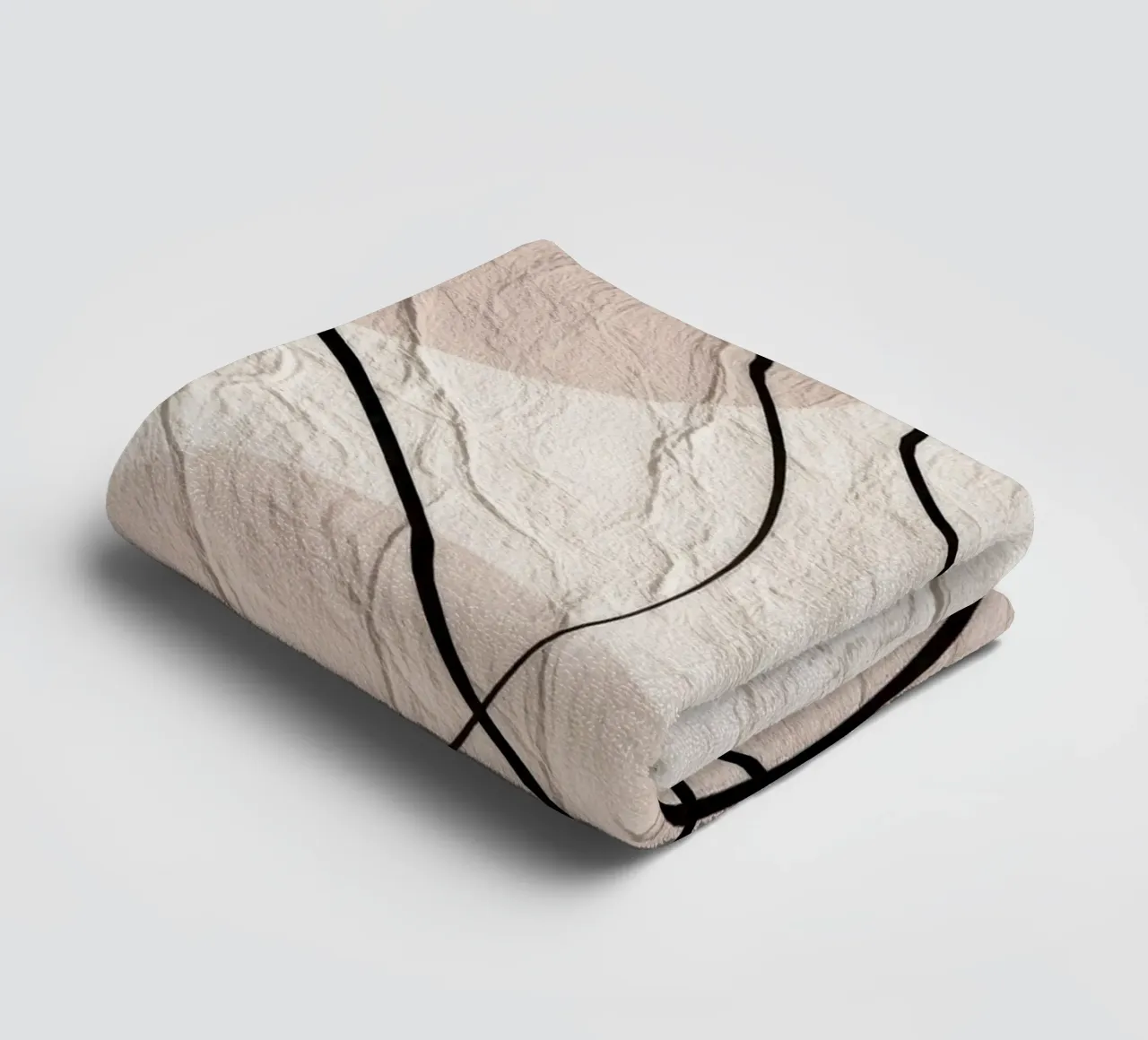 Minimalist Abstract Lines with Textured Beige Background towel by Artbyvo